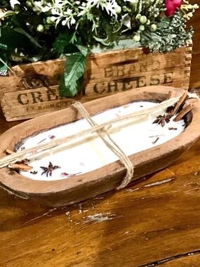 Wood Dough Bowl 3 Wick 100% Soy Wax Candle - Pumpkin Spice